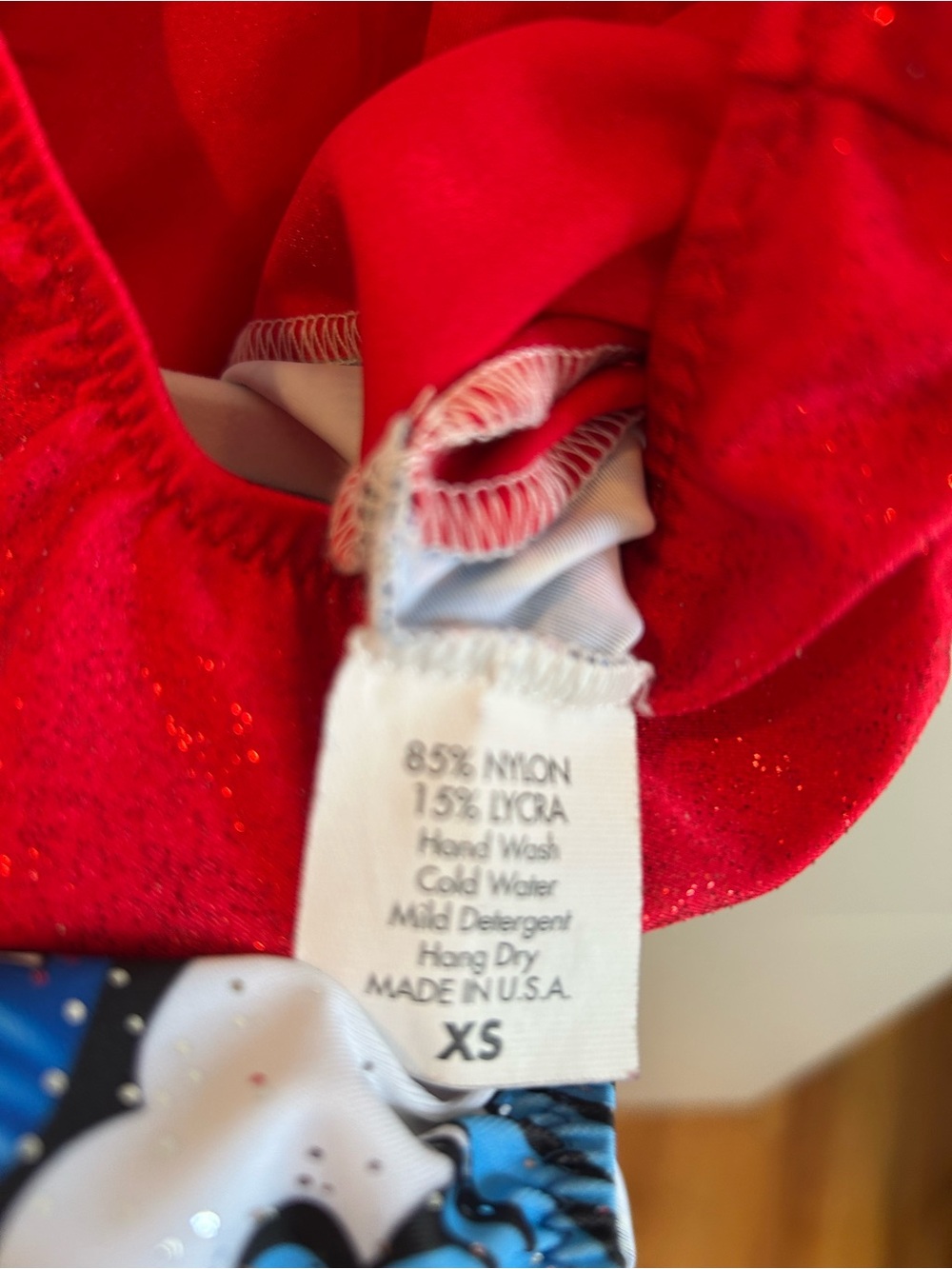 Kids Red and Blue Comic-Print Gymnastics Leotard Size Child’s XS - Picture 6 of 6